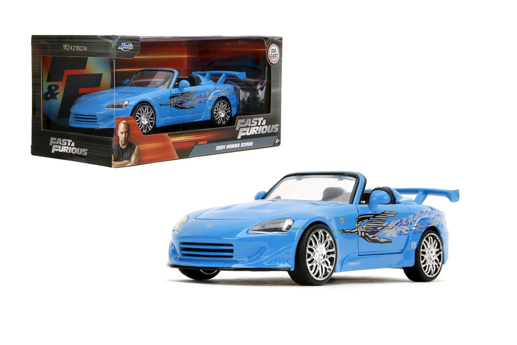 Jada Toys – Fast & Furious 1:24 Honda S2000 (Mia’s Blue Design) – Die-Cast Model Car, Detailed Exterior, Authentic Movie Replica, Collectible Toy – Ages 8+, Blue