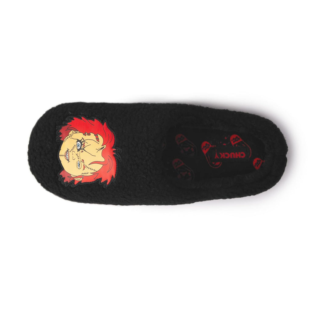 Handcraft Chucky Men's Boucle Clog Slippers with Chucky Face Applique, Black, Small