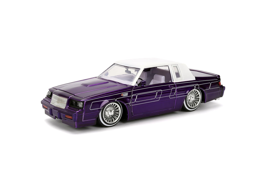 Jada Toys Bigtime Muscle 1:24 1987 Buick Grand National Die-cast Car – Opening Doors, Hood, Trunk, Rubber Tires(Candy Purple)