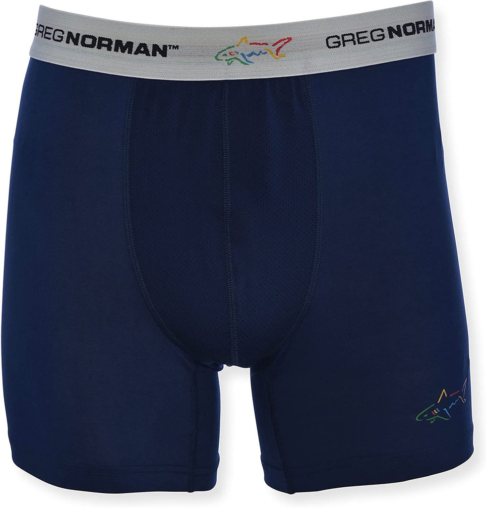 Greg Norman Mens Boxer Briefs - Performance 3-Pack Tagless Spandex Golf Legend