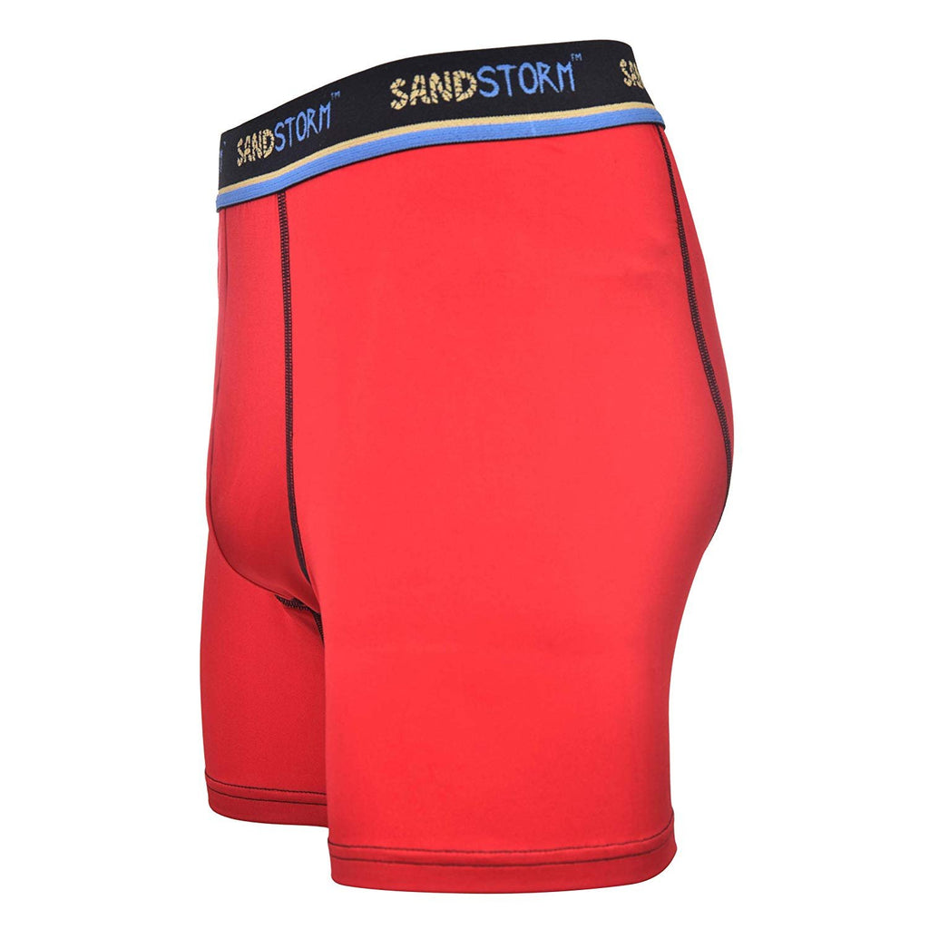 Black/Silver Heather/Polaris Sand Storm Mens Performance Boxer Briefs - 6-Pack No-Fly Tagless Breathable Underwear S-5XL Regular or Plus Size