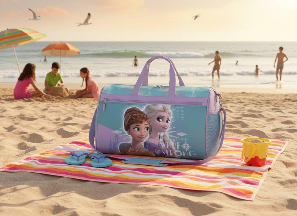Disney Moana Kids Duffle Bag 16.5" – Travel & Sports Bag with Zipper Pocket, Mesh Side Pockets & Shoulder Strap