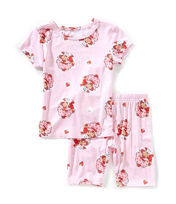 Strawberry Shortcake Girls’ Pajama Set – Crewneck Top & Shorts – Soft Viscose Blend – Sizes 2T–10