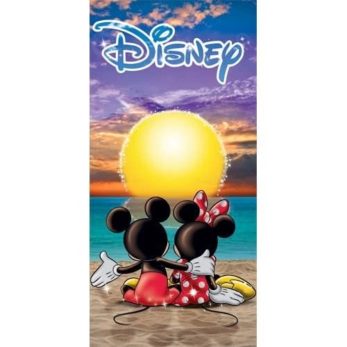 Jerry Leigh Duo Mickey & Minnie Mouse at Sunset Beach Towel 58" x 28" for Pool