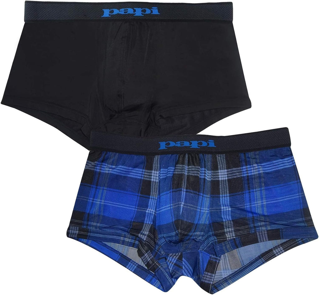 papi Men's Brazilian Cool Trunk Boxer Briefs Pack of 2 Comfort Fitting Underwear