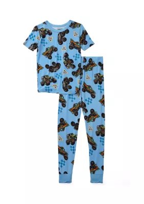 Centric Brands Avengers Little/Big Boys' Pajama Set Sizes 4-10 Short-Sleeve T-Shirt & Matching Pajama Pant Set Ironman Hulk Captain America Viscose Spandex Blend (10, Avengers - New Heroes)