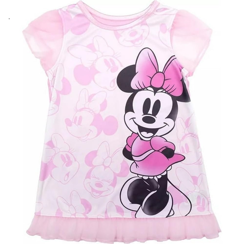 Centric Brands Minnie Mouse Girls' Nightgown – Short Sleeve Tank Sleepgown – Soft Polyester – Sizes 2T, 3T, 4T
