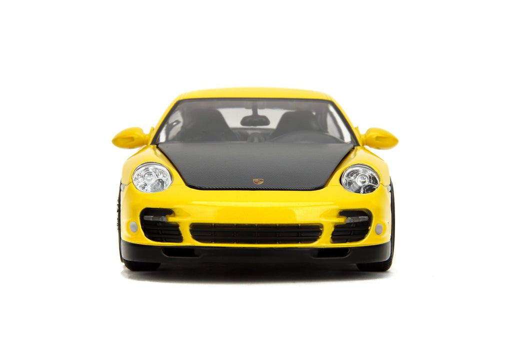 Hyper-Spec 1:24 2007 Porsche 911 Turbo 997 Die-Cast Car, Toys for Kids and Adults(Yellow)
