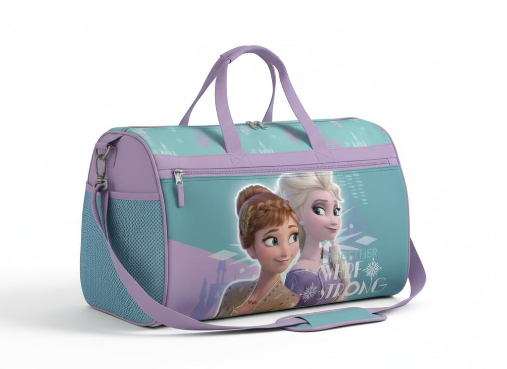 Disney Kids Duffle Bag 16.5" – Travel & Sports Bag with Zipper Pocket, Mesh Side Pockets & Shoulder Strap