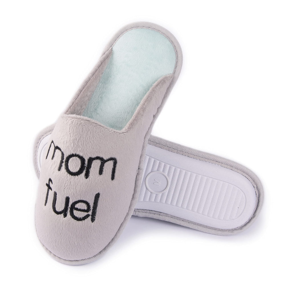 Handcraft Staycation NYC Ladies Funny Quote Scuff Slipper, Plush Non Slip House Slippers for Women, Comfy Soft Sole Bedroom Shoes