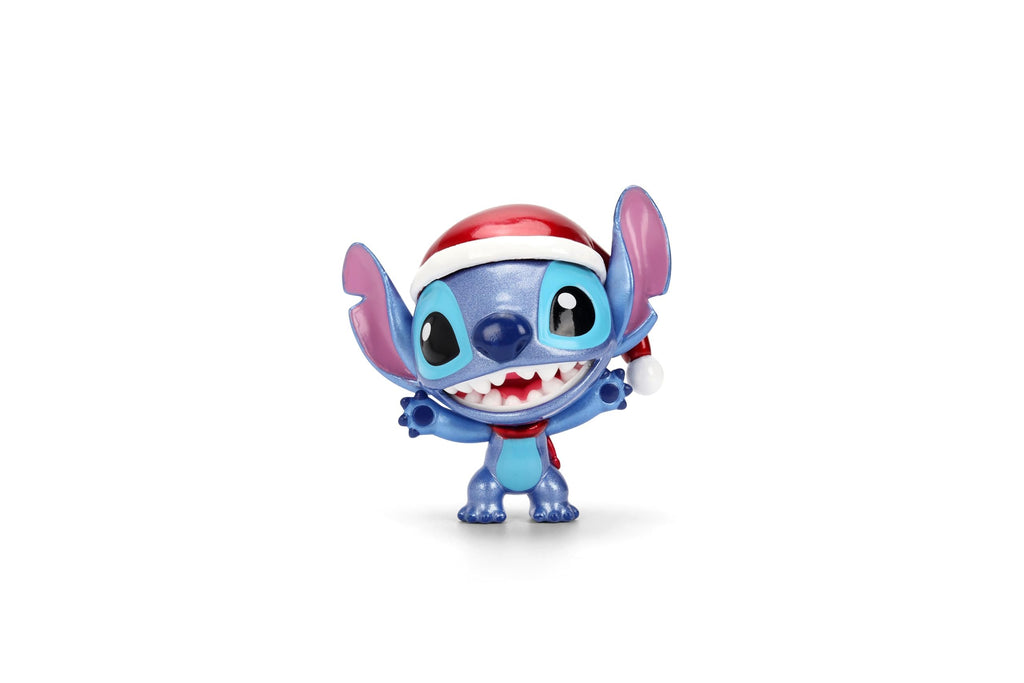 Jada Stitch Holiday Metalfigs 4-Pack – 2.5" Collectible Diecast Figures Toys – Festive Stitch Variants with Gift, Plush, Reindeer, and Santa Hat – Disney Collectors Set for Kids & Fans Ages 3+
