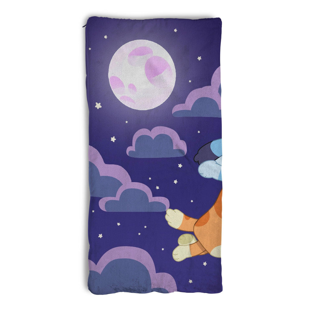Bluey, Slumber Pups, Silk Touch Throw Blanket Sherpa Slumber Bag, 27 x 56 Inches
