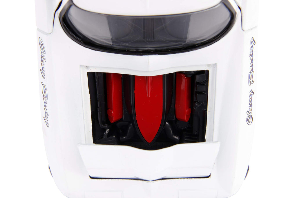 Jada 1963 Chevrolet Corvette Stingray White and Blue with Red Stripe Chevy Racing Bigtime Muscle 1/24 Diecast Model Car