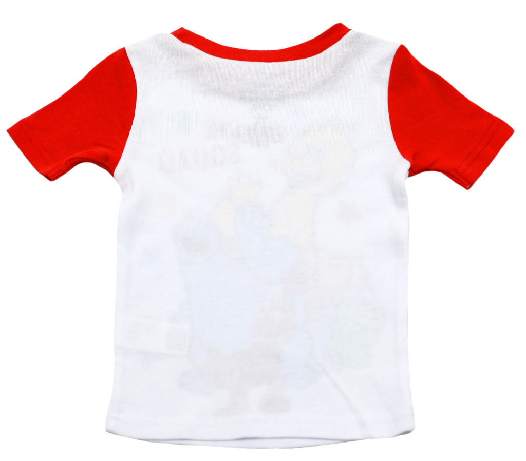 Sesame Street Elmo Pajamas for Toddlers, 4 Piece Cotton Elmo Pjs for Boys, Big Bird, Cookie Monster, Oscar the Grouch, 2T White