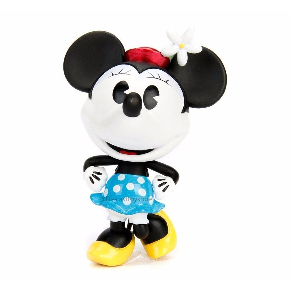 Metals 98255 Disney Classic Minnie Mouse with Blue Polka Dot Dress Collectible Die-Cast Toy Figure, 4"