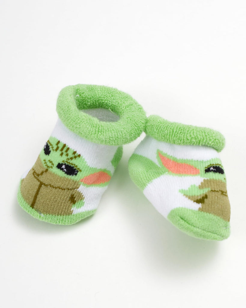 STAR WARS Baby Boys The Mandalorian Cap and Bootie Set - Baby Yoda Baby Gift Set with Hat and Socks