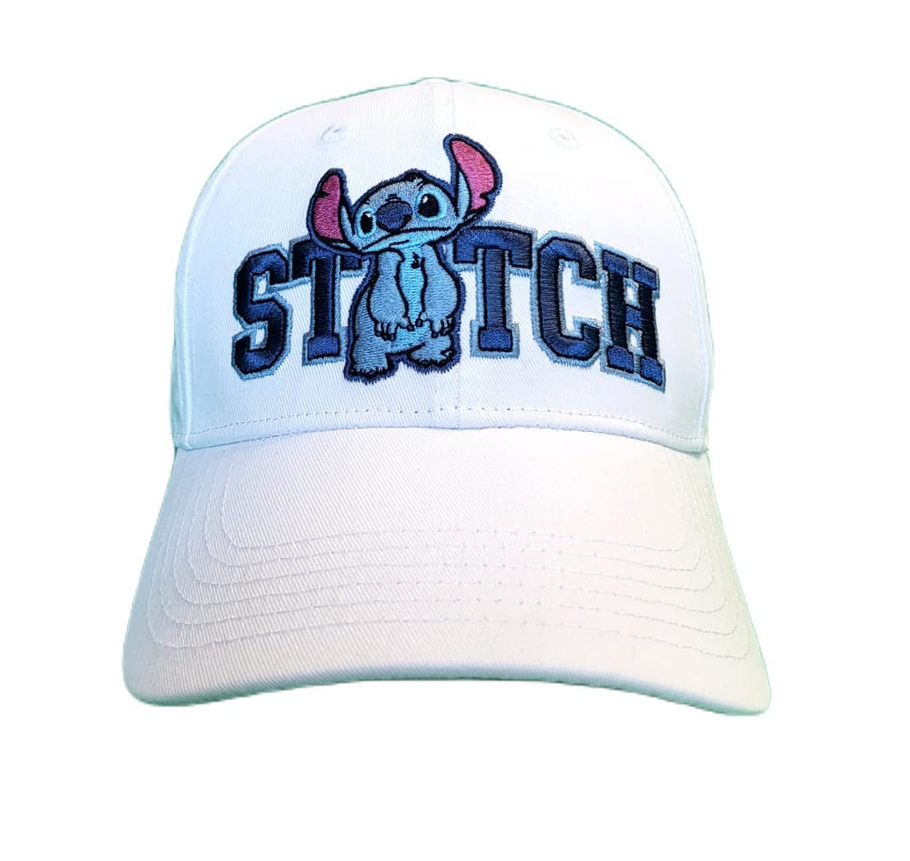 Disney Unisex Lilo & Stitch Embroidered - Hook and Loop Closure Baseball Cap White