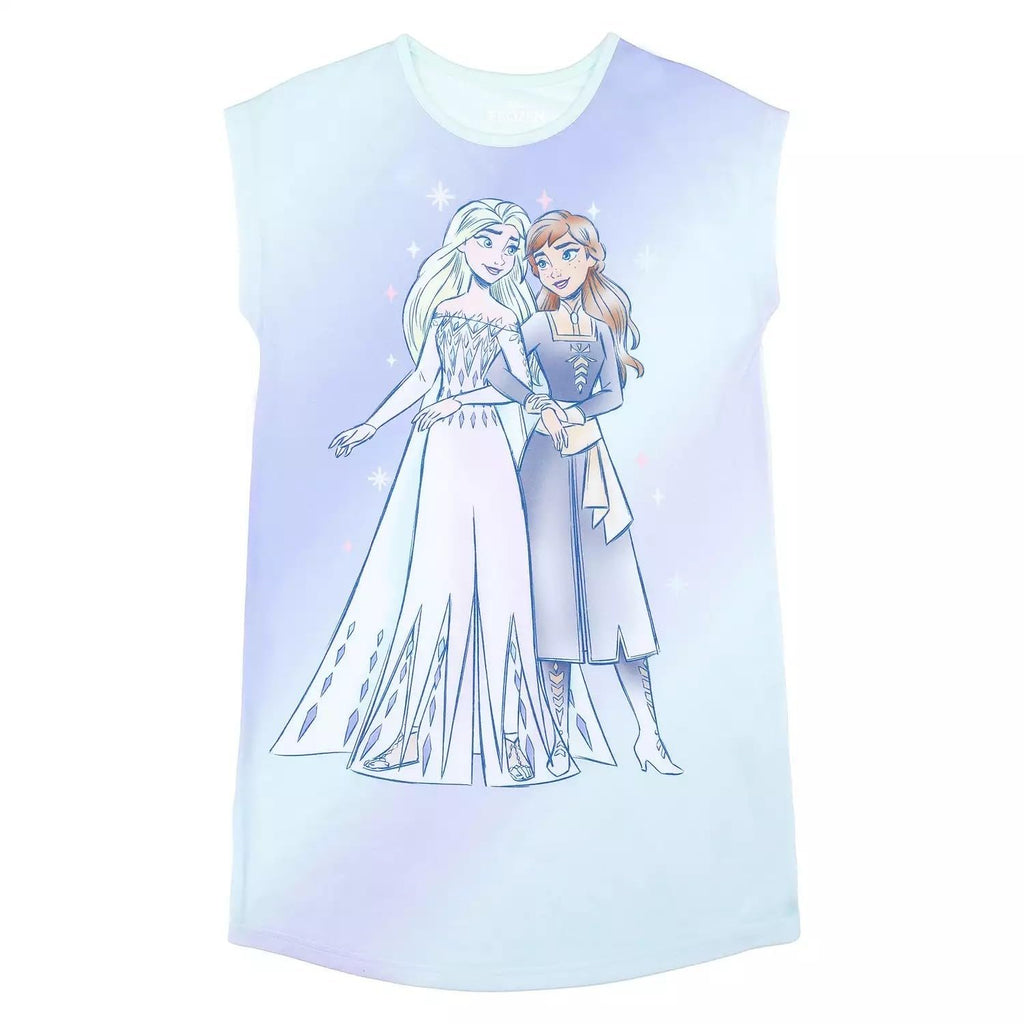 Centric Brands Frozen Girls’ Nightgown – Anna & Elsa Short Sleeve Sleepgown – Soft Polyester – Sizes 4, 6, 8