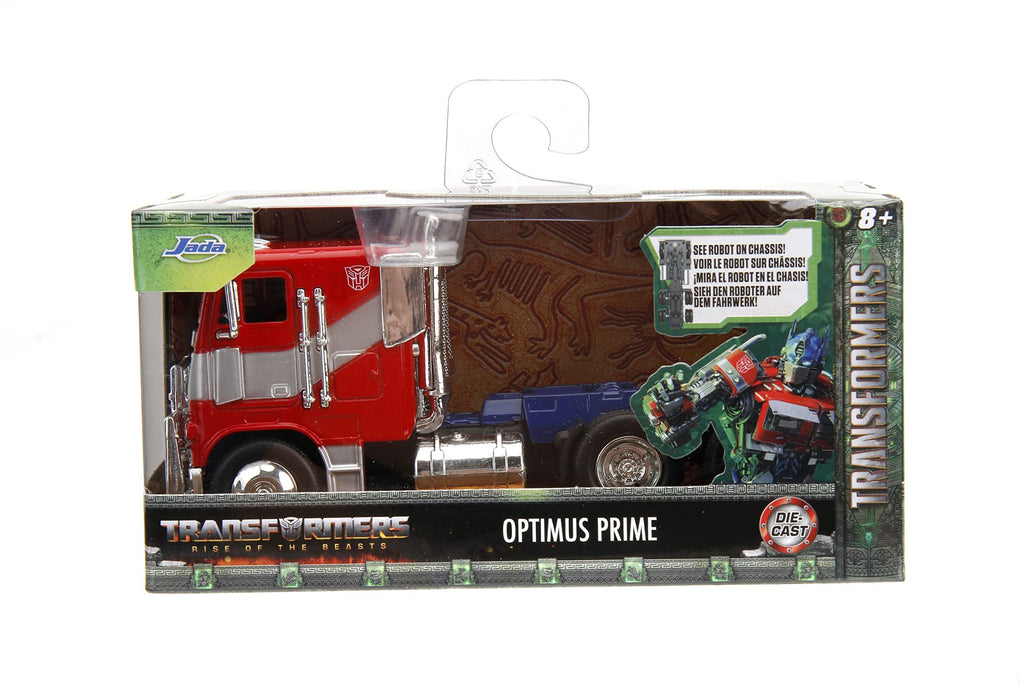 Jada Transformers Rise of The Beast 1:32 Optimus Prime w/Robot On Chassis Die-Cast Car, Toys for Kids and Adults