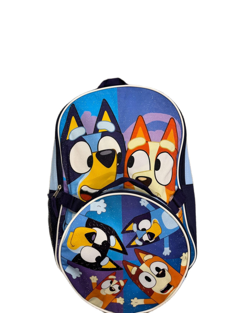 Fast Forward Bluey Boys’ 16" Backpack with Insulated Lunch Bag – Durable Polyester – Mesh Side Pocket – School Travel Set