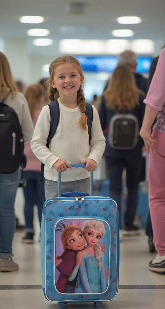 Fast Forward Frozen Girls Luggage 16" Soft Side Wheeled Pilot Case- Rolling Suitcase 16x12x5