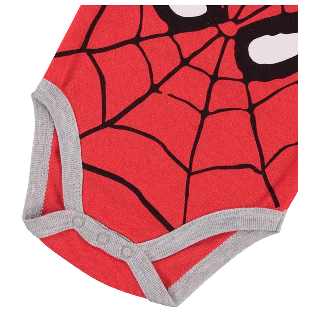 Spiderman Baby Boys Clothing 3-Piece Set with Baby Bodysuit, Pants, and Hat - Marvel Avengers Baby Boy's Outfit (Red/Black/Grey, 3-6 Months)