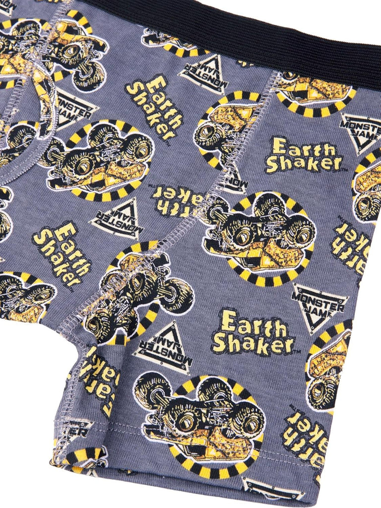 Monster Jam Boys 5-Pack Boxer Briefs, Grave Digger Megalodon Earth Shaker Soldier Fortune, Size 2T