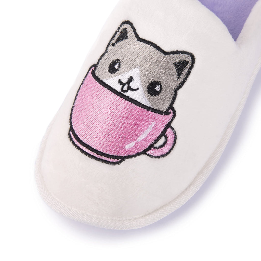 Handcraft Staycation NYC Ladies Funny Quote Scuff Slipper, Plush Non Slip House Slippers for Women, Comfy Soft Sole Bedroom Shoes