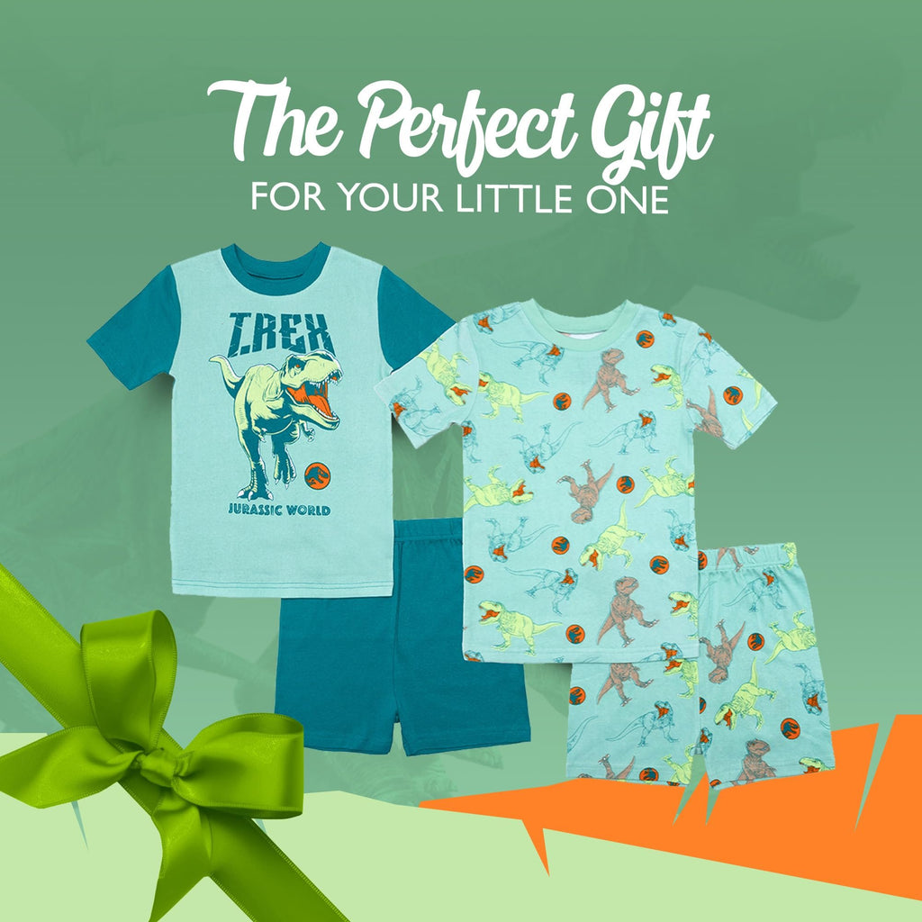 Jurassic World boys 4-piece Snug-fit Cotton Pajama Set, Soft & Cute for Kids