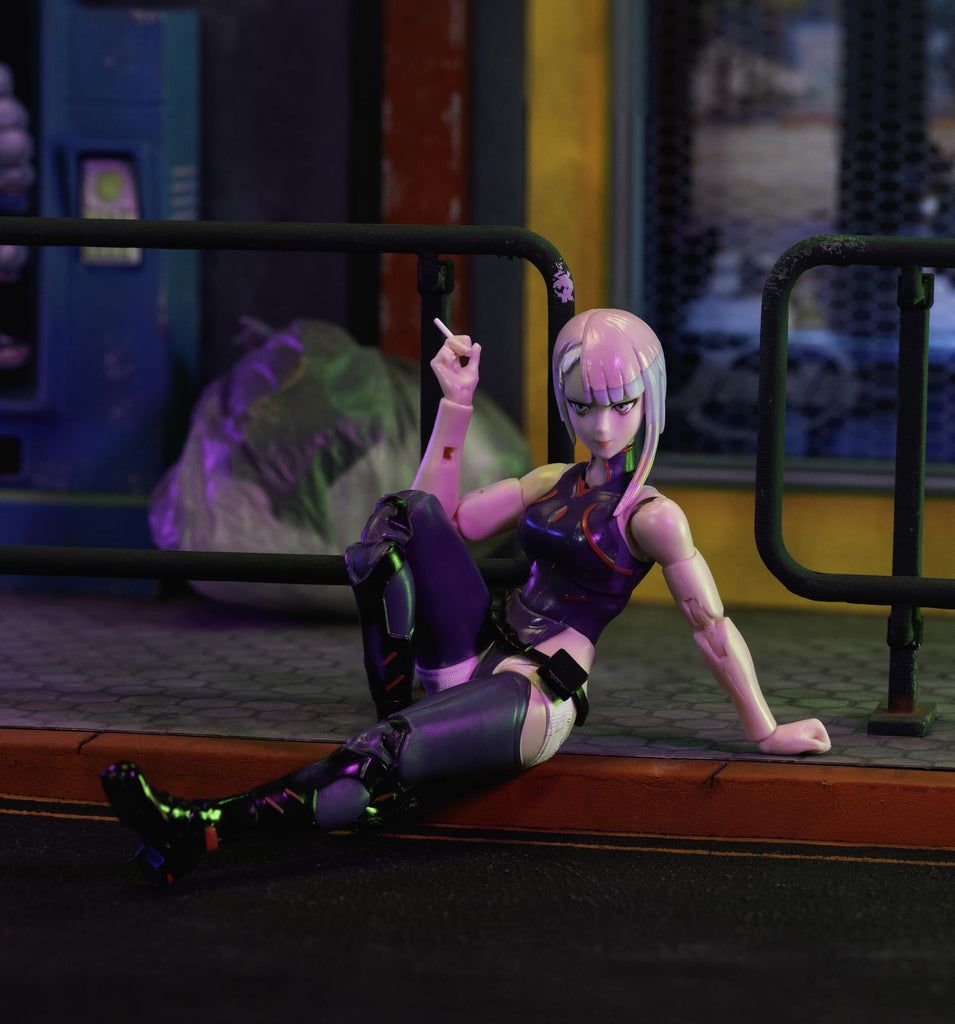 Jada Cyberpunk Edgerunners Lucy - 1:12 Scale Action Figure - 5.7” Highly Articulated Collectible with Accessories - Ages 15+ - Soft Goods Jacket, Detailed Sculpt