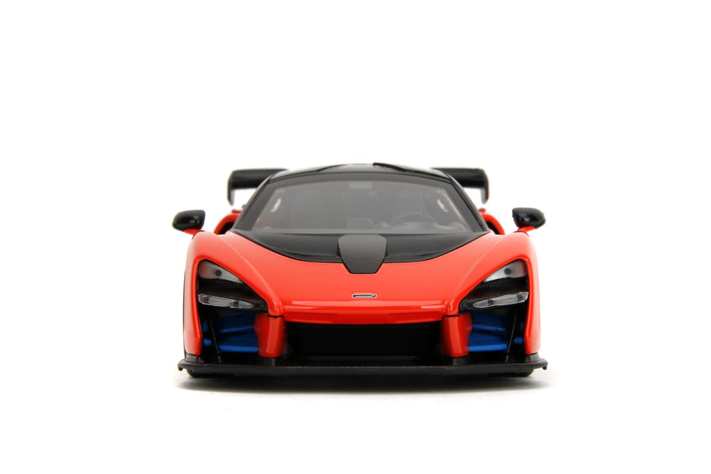 Jada Toys McLaren Senna - Fast & Furious 1:24 Scale Die-Cast Vehicle – Detailed Interior, Opening Hood, Doors, and Trunk – Collectible Model Car for Ages 8+ - Orange/Black