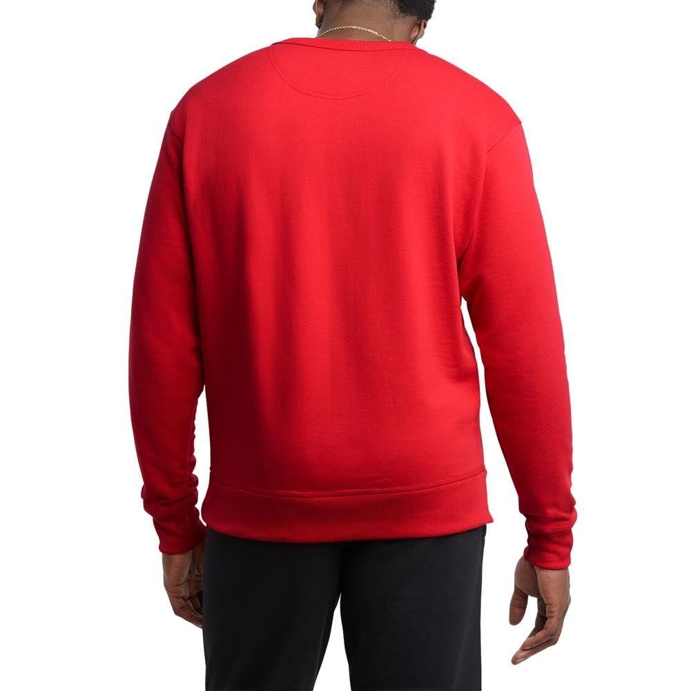 Champion Crewneck, Powerblend Fleece, Hoodie Sweatshirt for Men, Logo (Reg Tall), Oxford Gray Script, 3X-Large Big