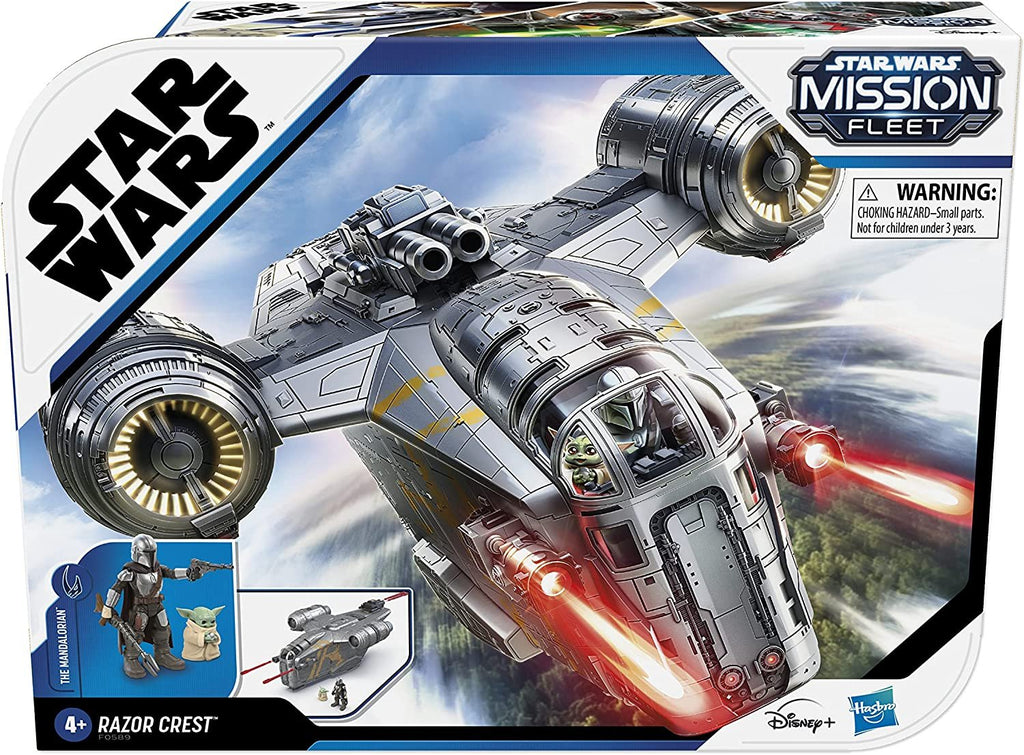 Star Wars Mission Fleet The Mandalorian The Child Razor Crest Outer Rim Run Deluxe Vehicle with 2.5-Inch-Scale Figure, for Kids Ages 4 and Up