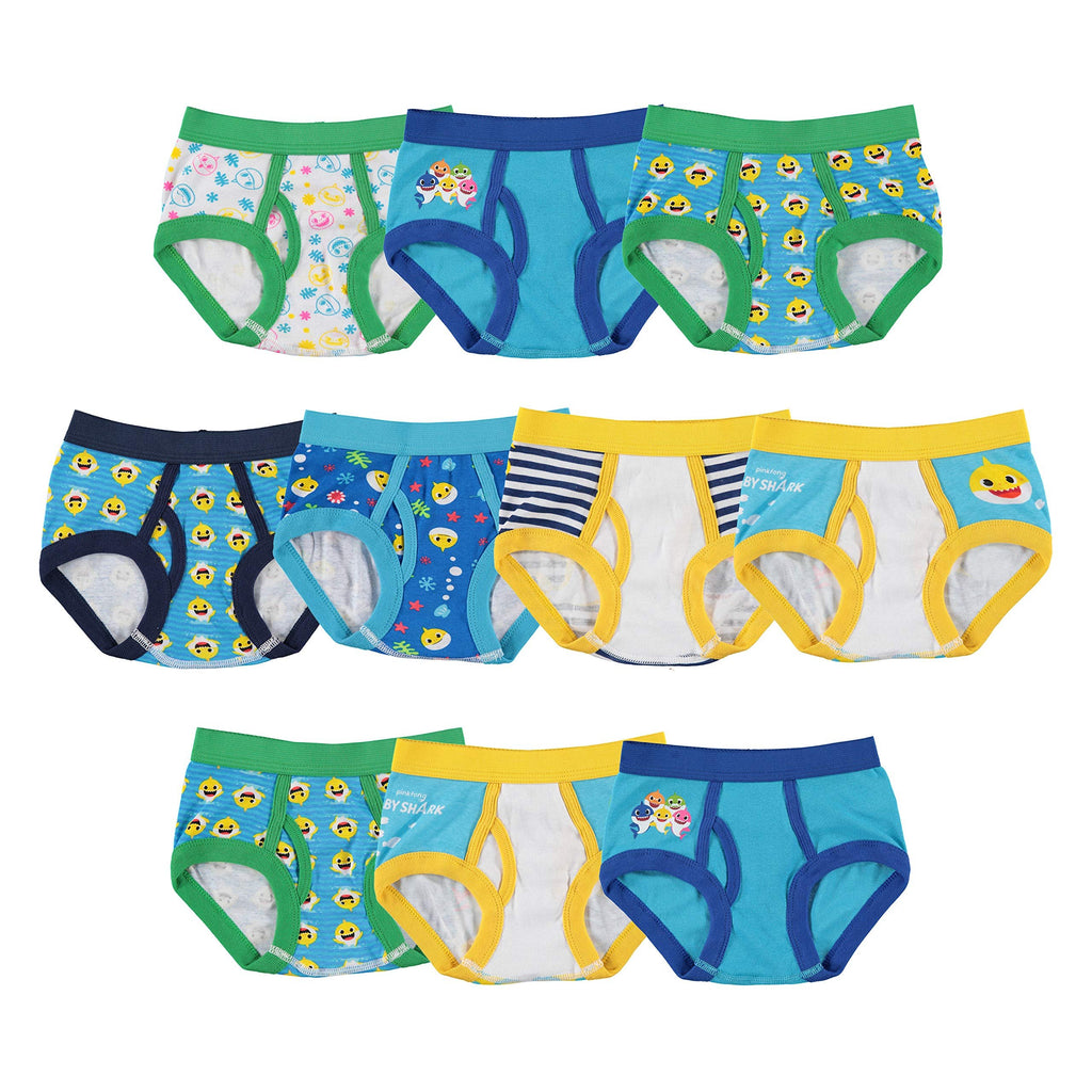 Baby Shark boys Underwear Multipacks Briefs, Shark Tb 10pk, 4T US