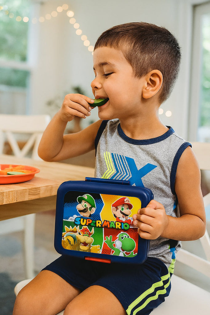 Hello Kitty Bento Lunch Box for Girls – 5-Compartment Plastic Food Container with Handle & Removable Tray – Leakproof, BPA-Free, 6"x8"x2.5"