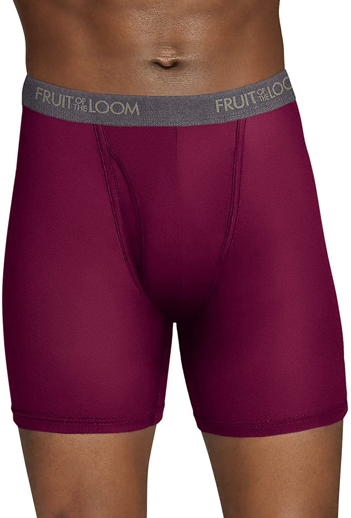 Fruit of the Loom Men's 12-Pack Everlight Boxer Briefs Breathable Nylon/Spandex Blend