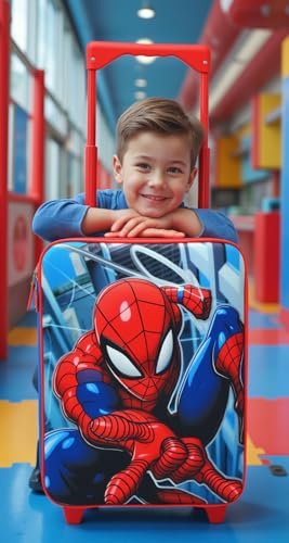 Fast Forward Spiderman Boys 16" Soft Luggage - Cute & Durable Carry-On Suitcase for Travel 16X12X5