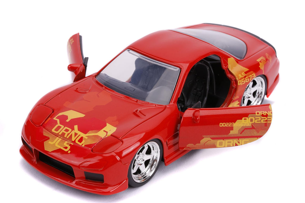 Fast & Furious 1:32 Orange JLS Mazda RX-7 Die-Cast Car, Toys for Kids and Adults
