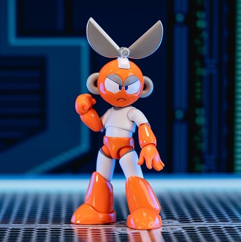Jada Mega Man 4" Cut Man - 1:12 Scale Action Figure, Wave 2 – Over 15 Points of Articulation, Alternate Hands & Head, Rolling Cutter Accessory