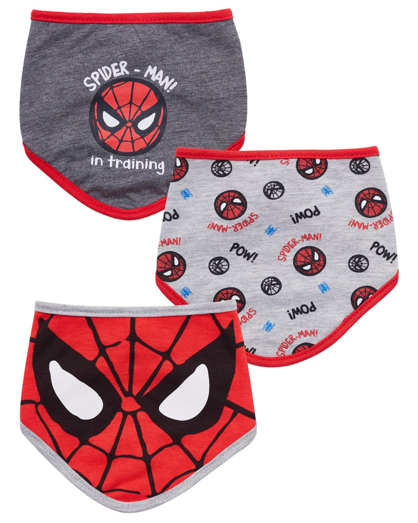 Happy Threads Marvel Spiderman Baby Unisex Bandana Bib 3-Pack - Spider-Man Baby Bibs