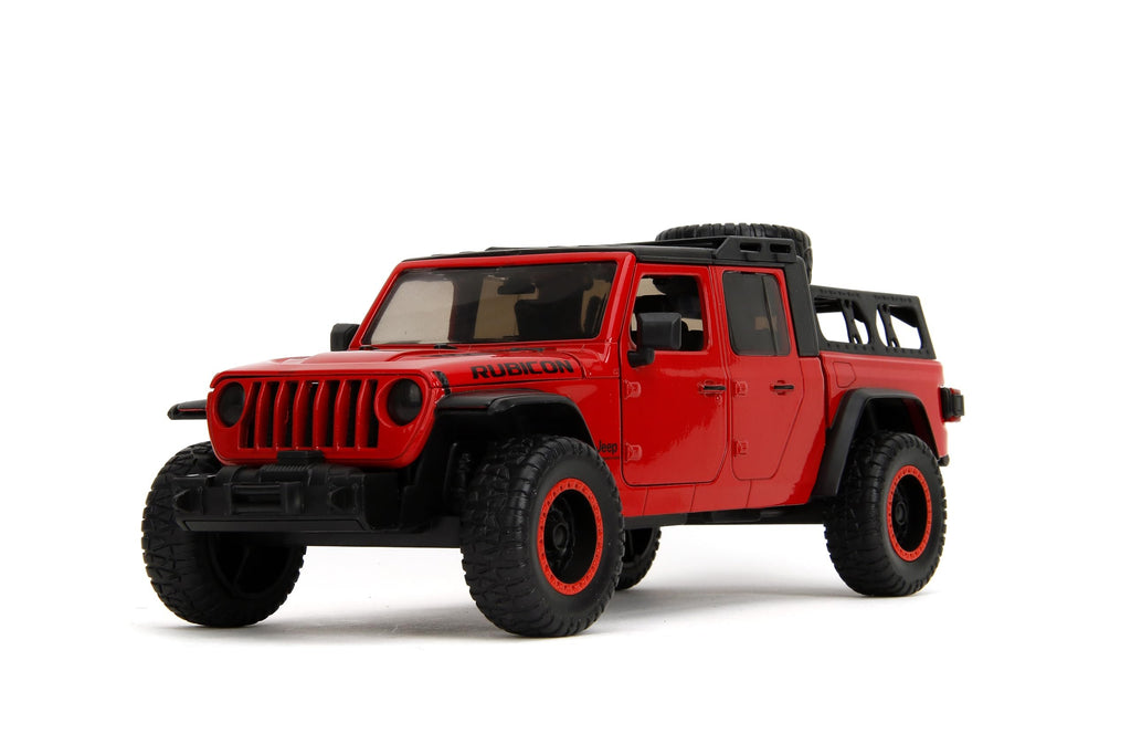 Just Trucks 1:24 2020 Jeep Gladiator Die-Cast Car & Tire Rack, Toys for Kids and Adults(Red)
