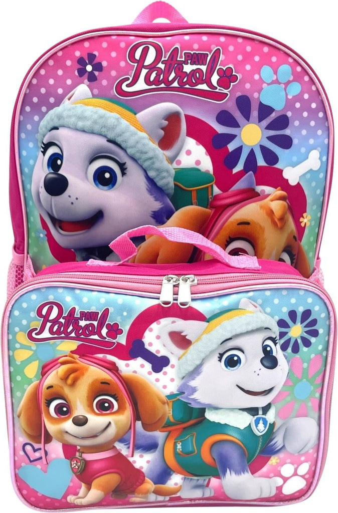 Nickelodeon Girl Paw Patrol 16" Backpack With Detachable Matching Lunch Box