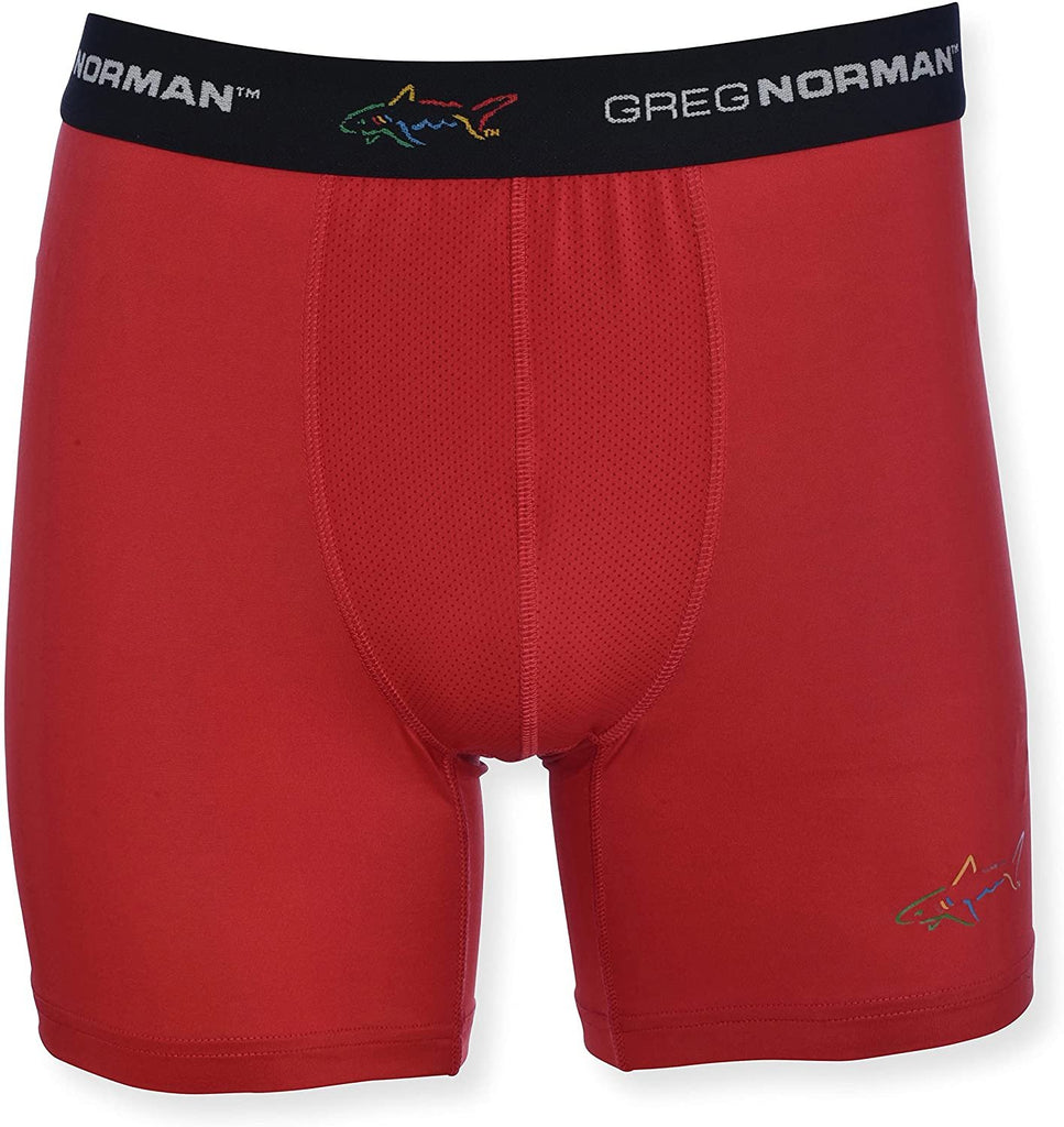 Greg Norman Mens Boxer Briefs - Performance 3-Pack Tagless Spandex Golf Legend