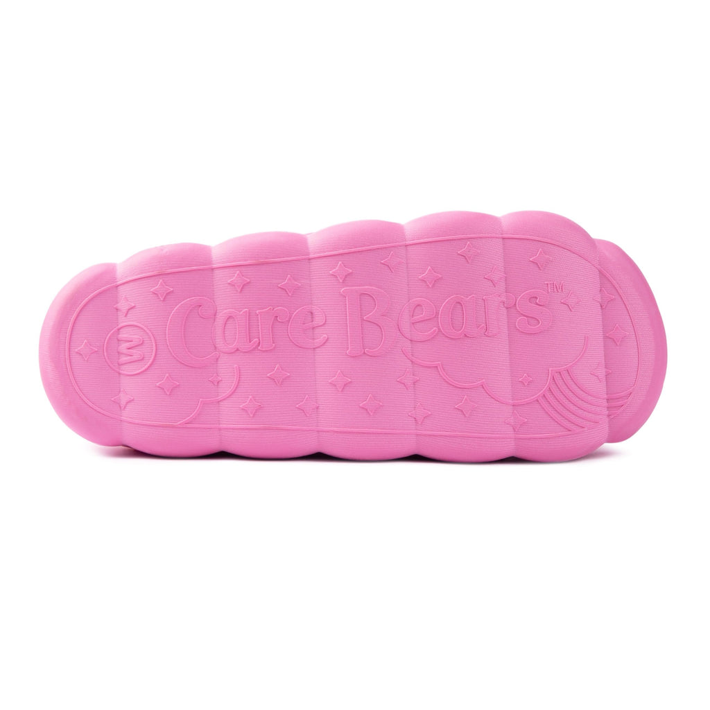 Care Bears Unisex Cozy Plush Memory Foam Indoor Outdoor Soled Slipper in Sizes S-XL, Cheer Bear-Pink Terry Clog, Large Women