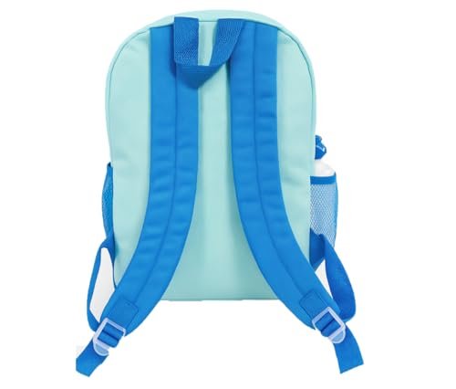 Fast Forward Bluey Backpack Personalized Bookbag and Snack Tote for Back to School with Water Bottle Rubber Dangle and Carabiner - 5pc Set