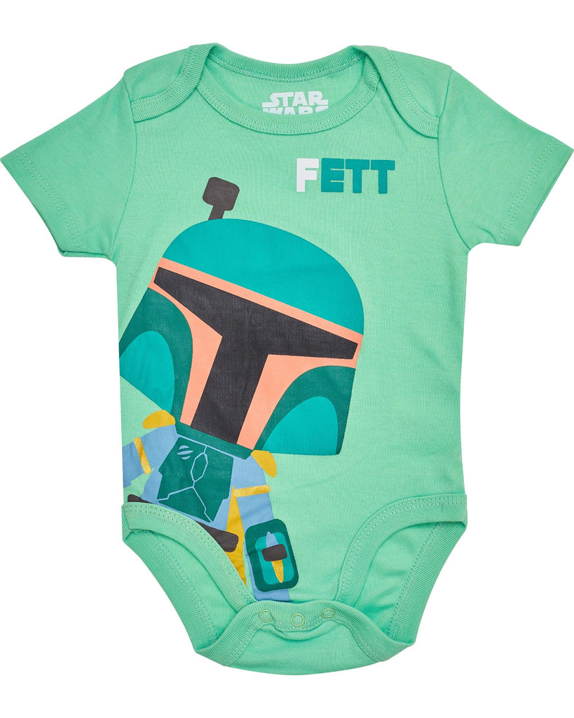 STAR WARS Baby Boys Bodysuit 5-Pack - Baby Bodysuits With Darth Vader, Boba Fett, Yoda, C-3PO, R2-D2 - Baby (6-9M)