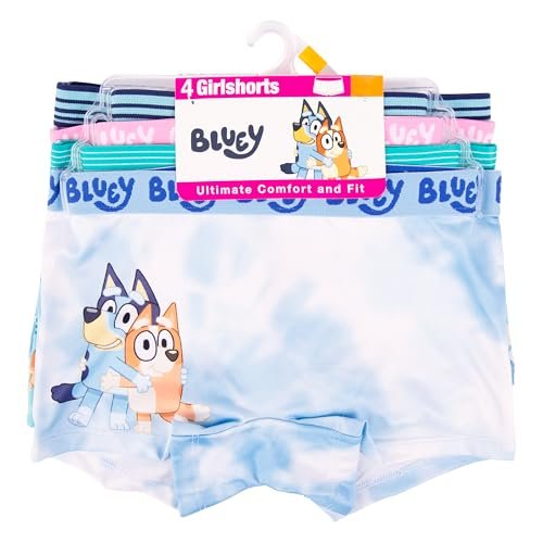 Bluey Girls' Panties and Girlshort with Bingo, Bandit and More, Sizes 2/3t-8