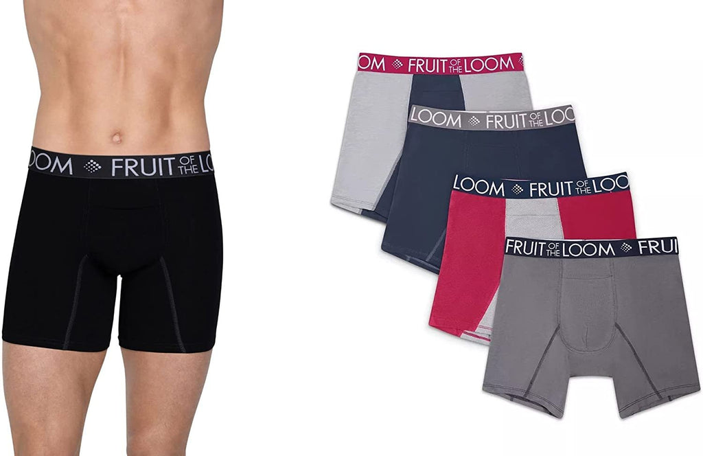 Fruit of the Loom Men's Boxer Briefs 5-Pack Signature/Regular Long Leg/Regular Leg S-2X