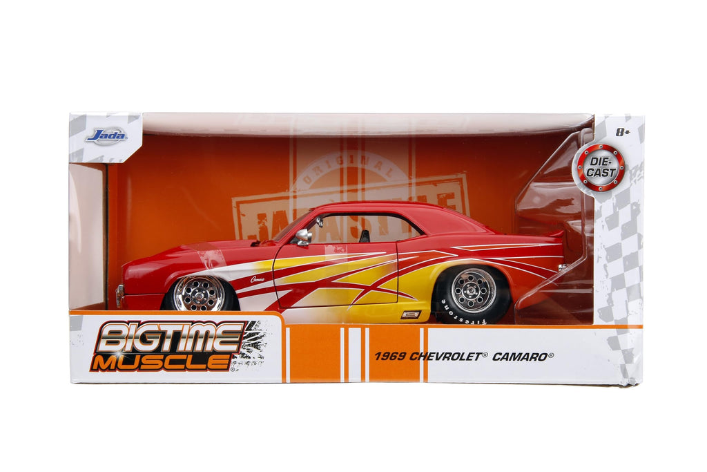 Big Time Muscle 1:24 1969 Chevrolet Camaro Die-Cast Car, Toys for Kids and Adults(Red)