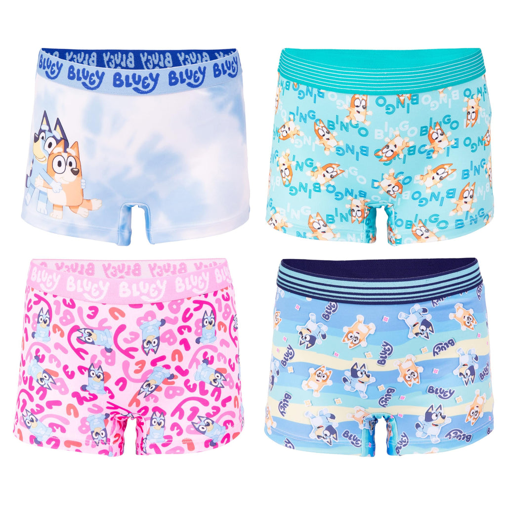 Bluey Girls' Panties and Girlshort with Bingo, Bandit and More, Sizes 2/3t-8